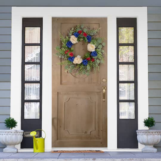 24" Americana Mixed Foliage & Florals Wreath